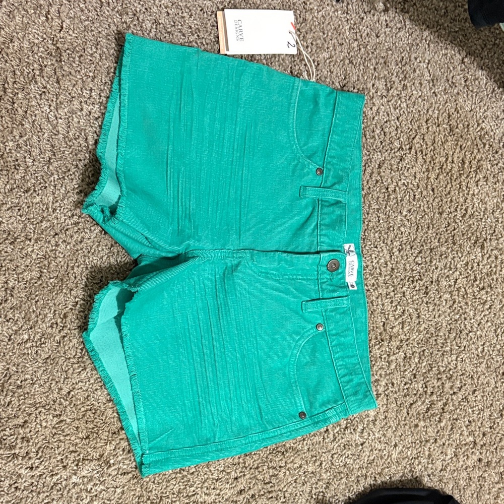 Carve Designs Teal Shorts organic corduroy